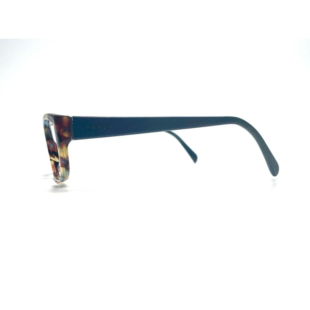 Prada Brown Blue Clear Tortoise Cat Eye Glasses Italy VPR180 NAG101 54 18 135